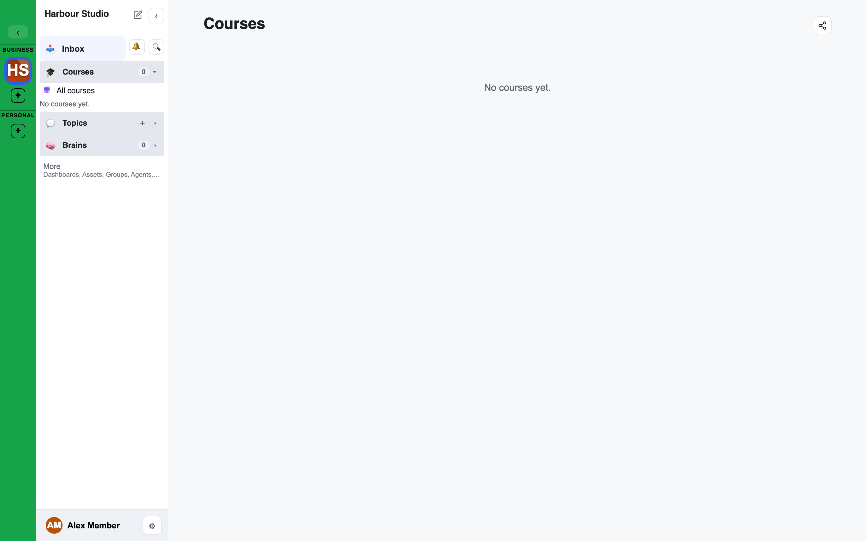 The Courses catalogue