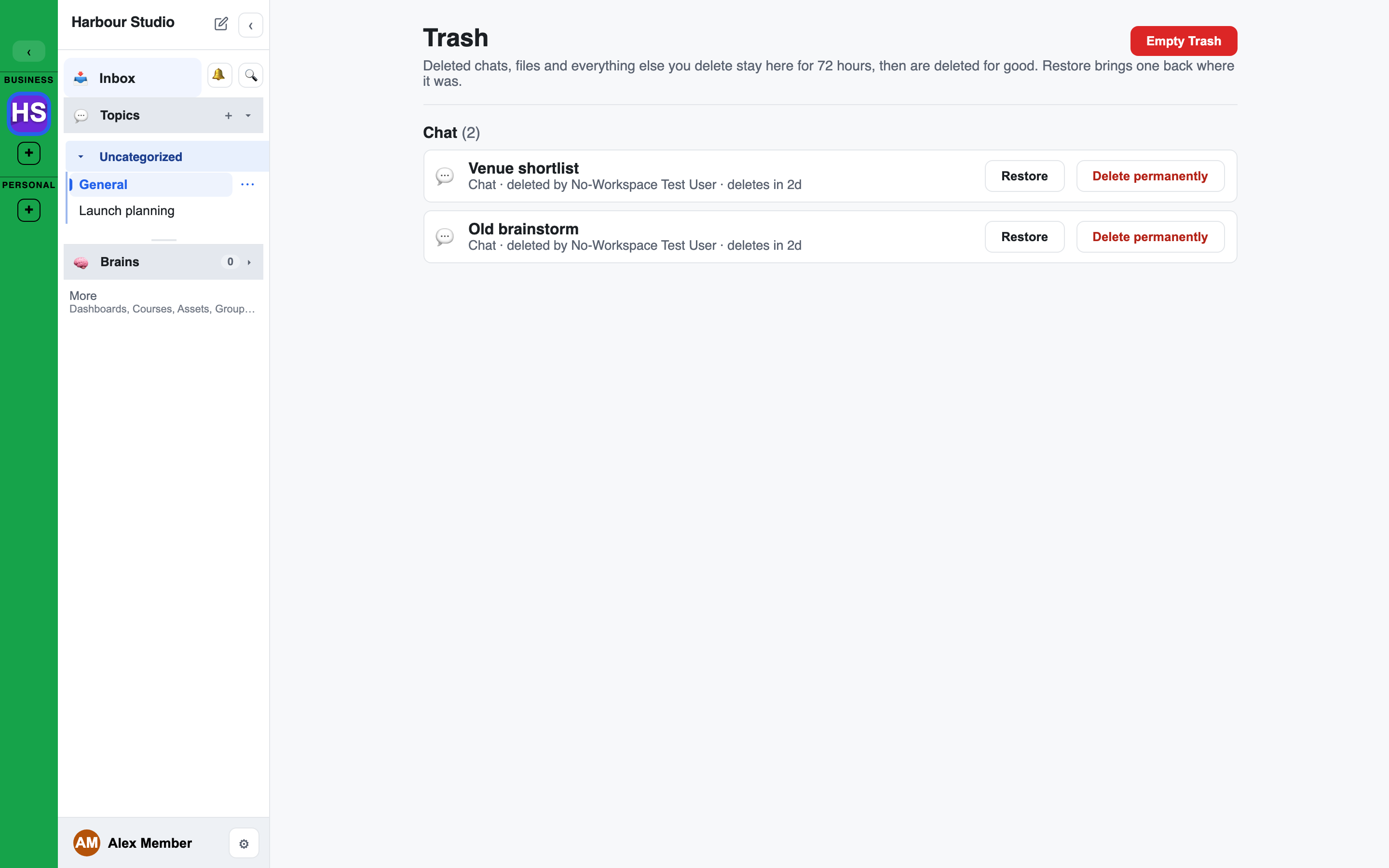 The Trash list