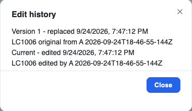 the edit history of a message